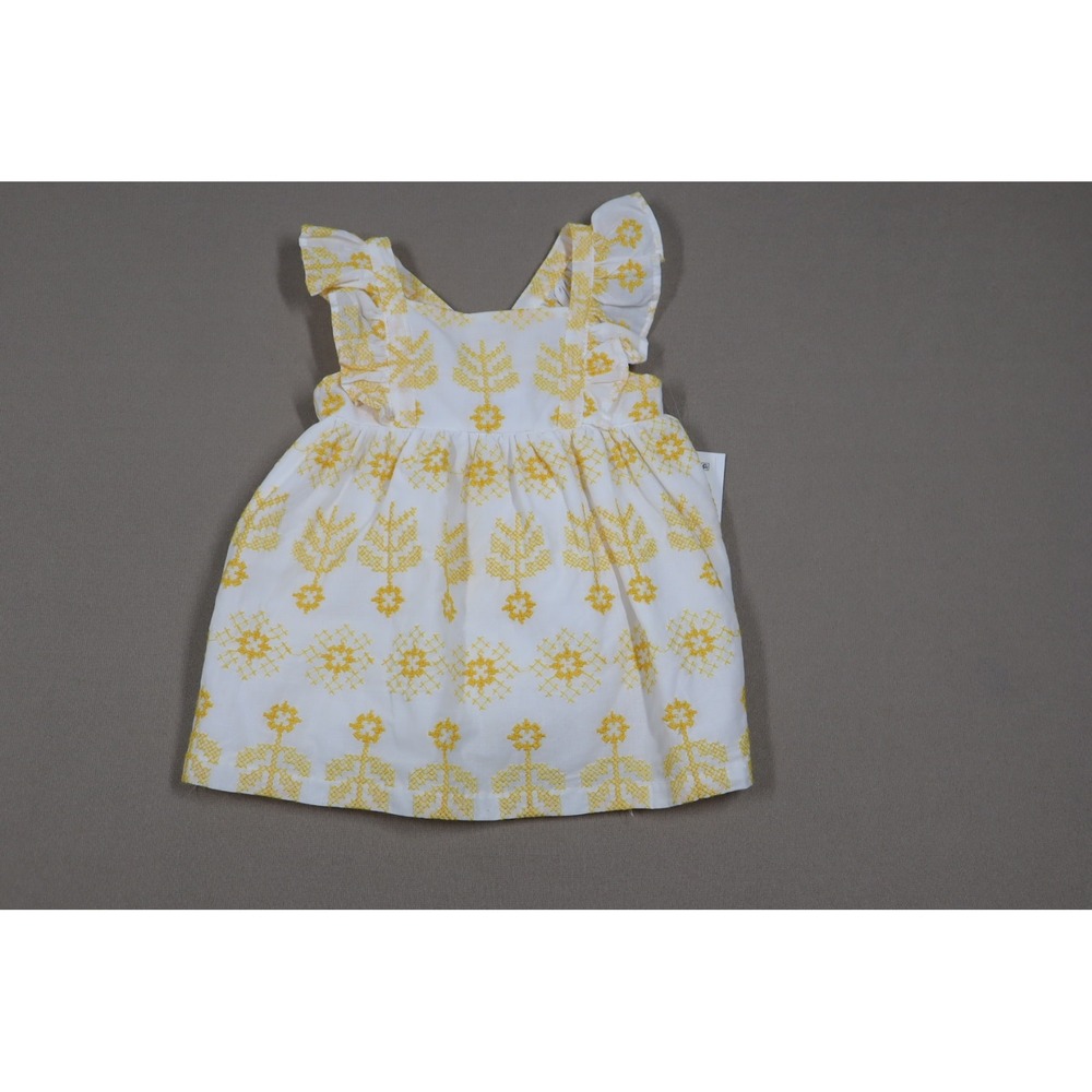 Bonnie Baby‎ Baby Girls Embroidered Sunshine Dress with Flutter Sleeves - Yellow